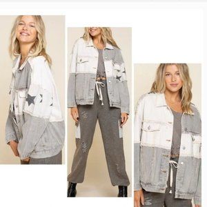 POL Color Block Denim style jacket NIP M